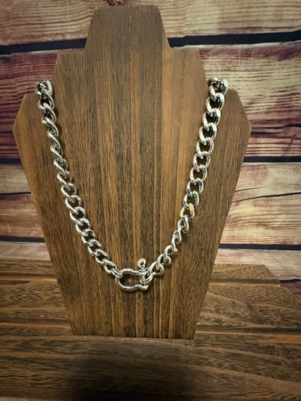 Tipi Western Snaffle Bit Chain Necklace Silver Tone NWT